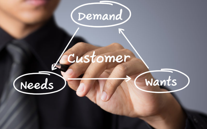 Business Man Writing Concept Of Customer